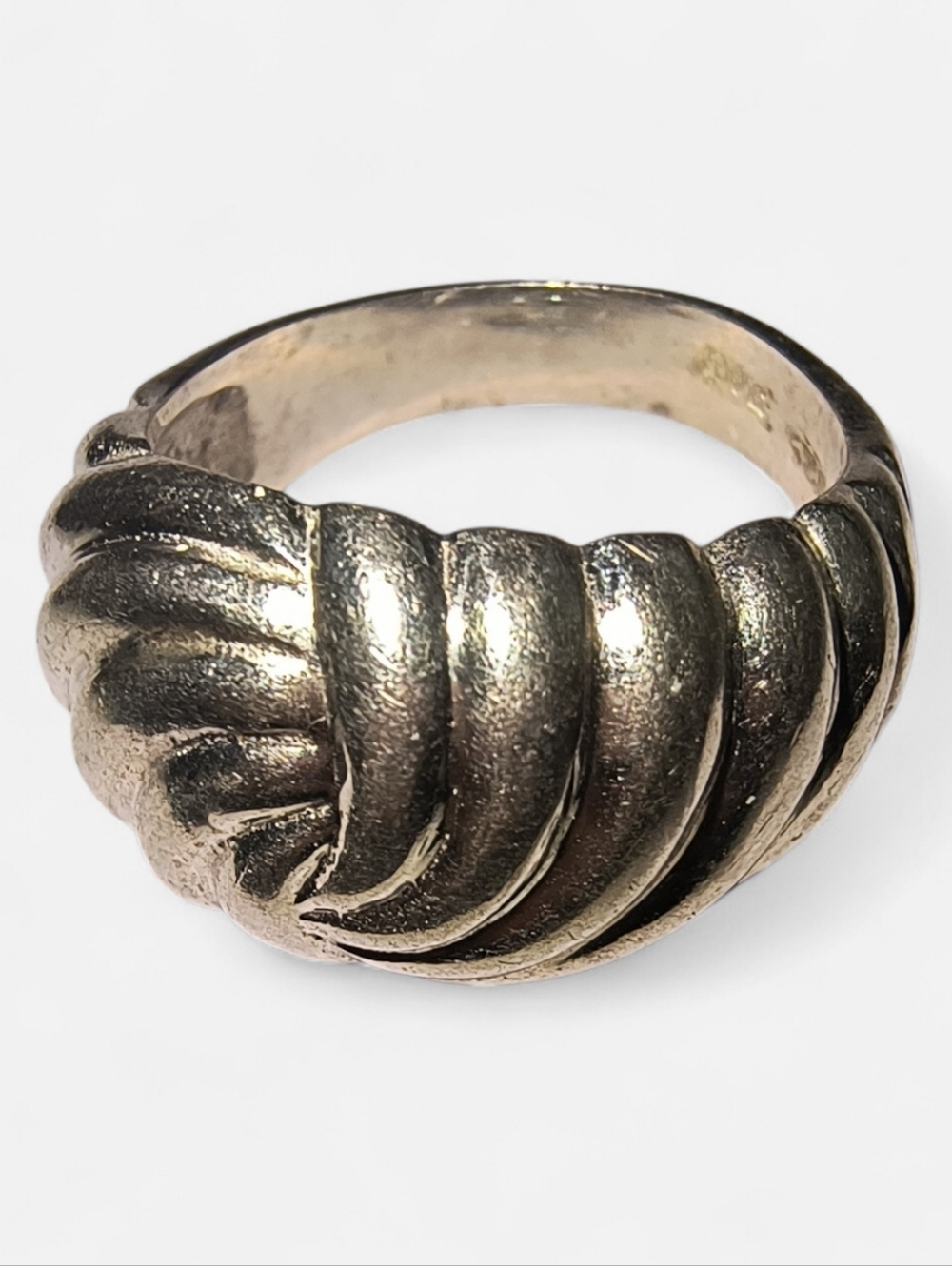 Sterling Silver Raised Ridge Dome Ring
